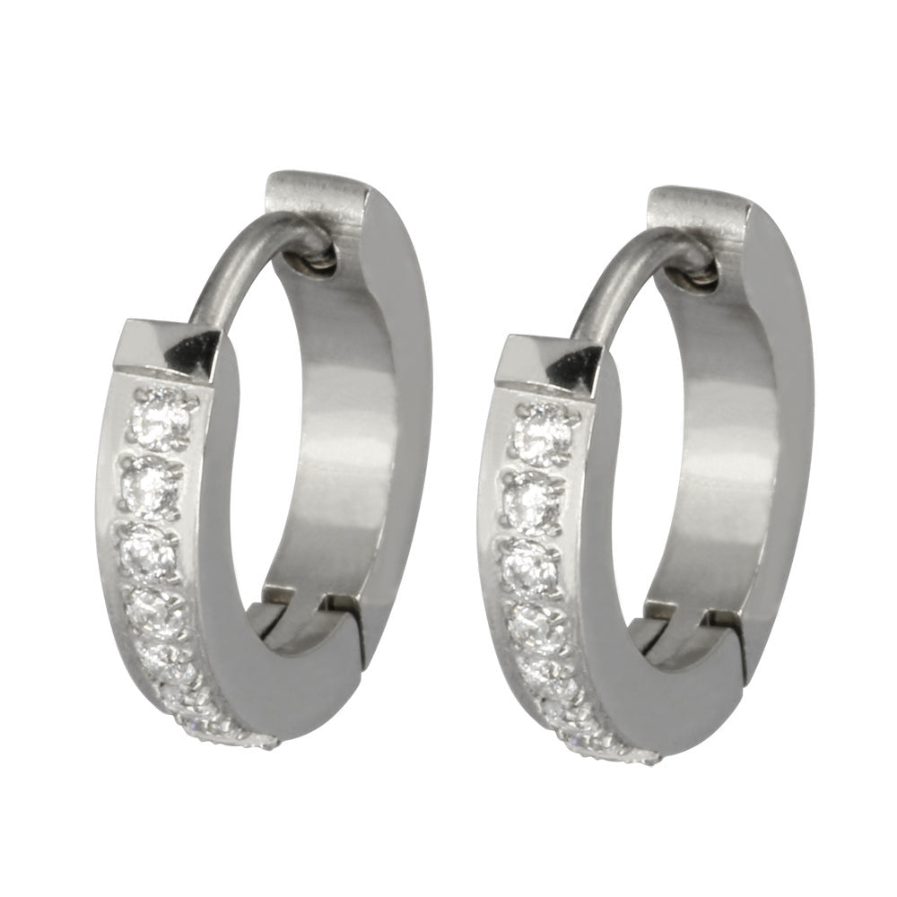 MESS27 STAINLESS STEEL EARRING WITH CZ