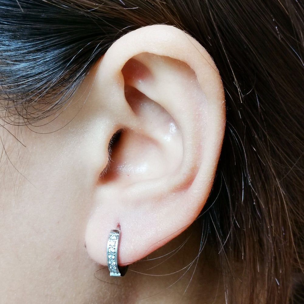 MESS27 STAINLESS STEEL EARRING WITH CZ