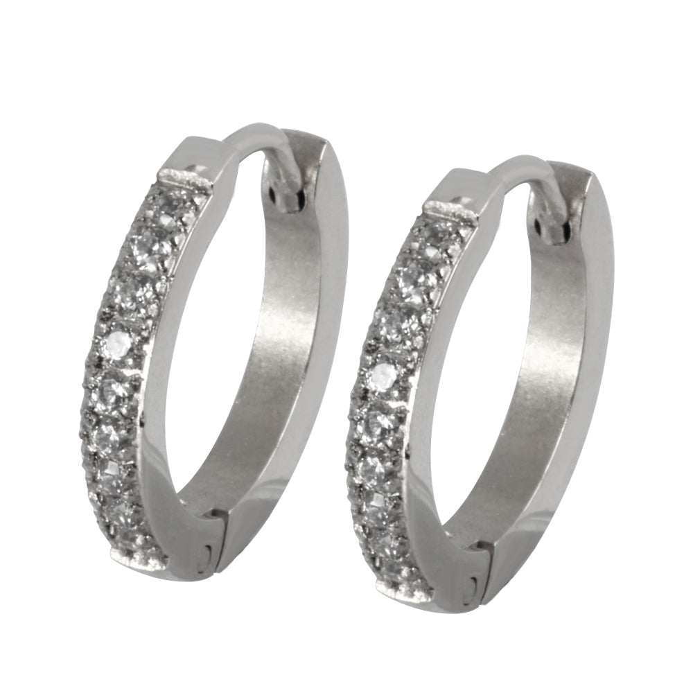 MESS28 STAINLESS STEEL EARRING WITH CZ AAB CO..