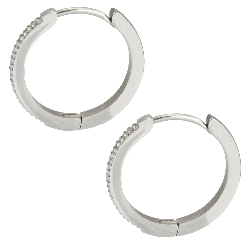 MESS29 STAINLESS STEEL EARRING WITH CZ