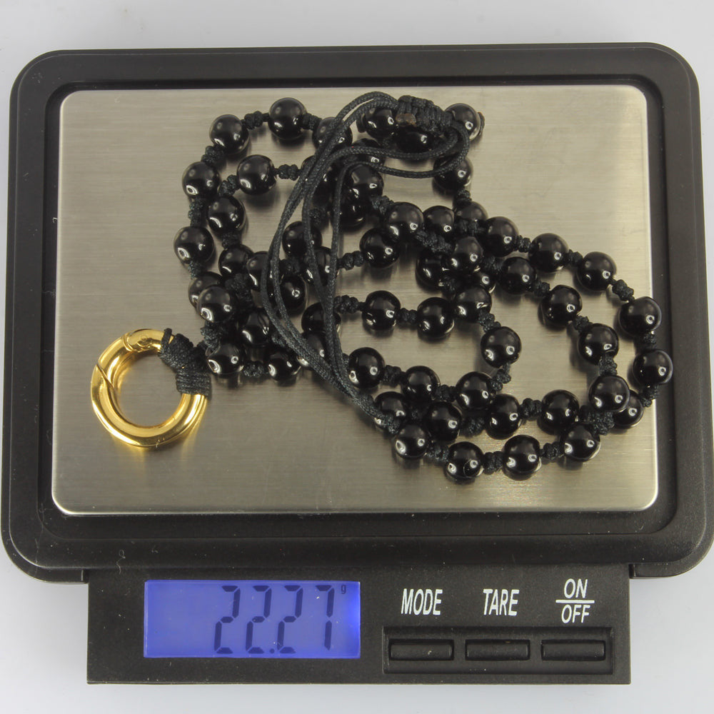 MNSS11 BEAD NECKLACE WITH STAINLESS STEEL RING AAB CO..