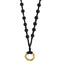 MNSS11 BEAD NECKLACE WITH STAINLESS STEEL RING