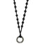 MNSS12 BEAD NECKLACE WITH STAINLESS STEEL RING