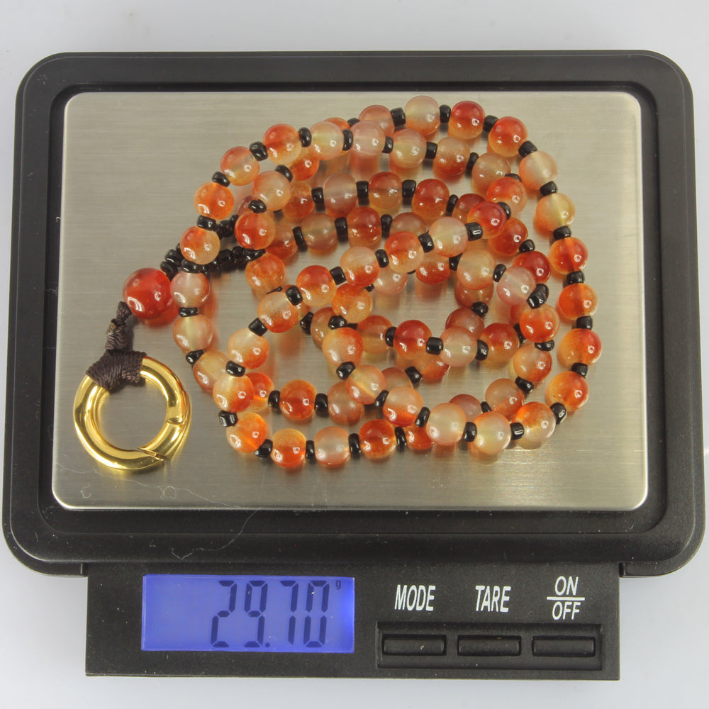 MNSS16 BEAD NECKLACE WITH STAINLESS STEEL RING AAB CO..
