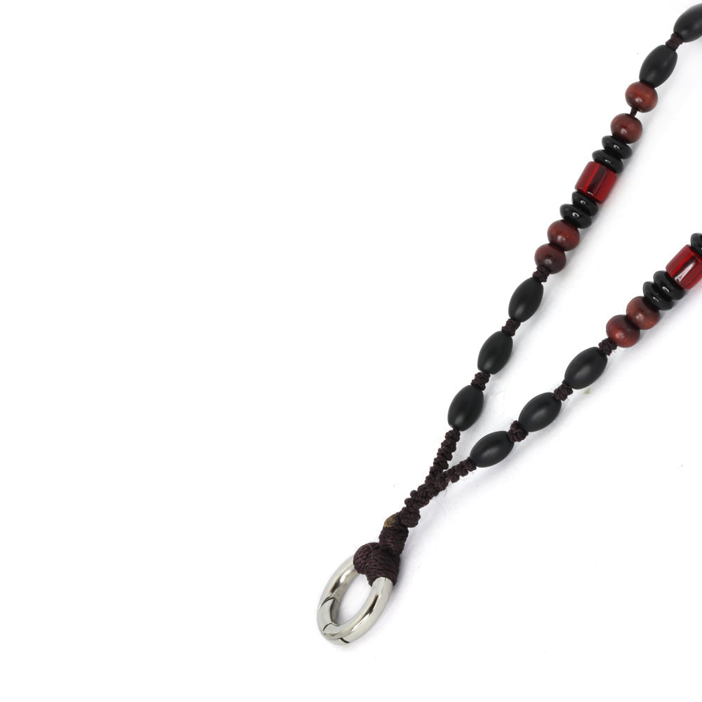 MNSS20 BEAD NECKLACE WITH STAINLESS STEEL RING AAB CO..