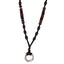 MNSS20 BEAD NECKLACE WITH STAINLESS STEEL RING