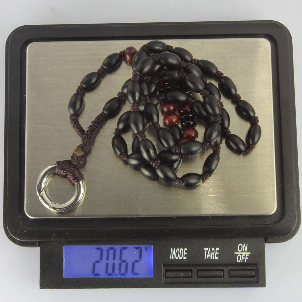 MNSS20 BEAD NECKLACE WITH STAINLESS STEEL RING AAB CO..