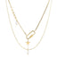 MNSS23 STAINLESS STEEL MULTI CHAIN NECKLACE WITH PEARL AAB CO..