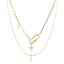 MNSS23 STAINLESS STEEL MULTI CHAIN NECKLACE WITH PEARL