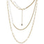 MNSS24 STAINLESS STEEL MULTI CHAIN NECKLACE WITH PEARL