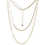 MNSS24 STAINLESS STEEL MULTI CHAIN NECKLACE WITH PEARL