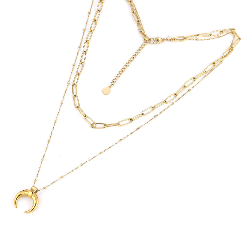 MNSS25 STAINLESS STEEL MULTI CHAIN NECKLACE AAB CO..