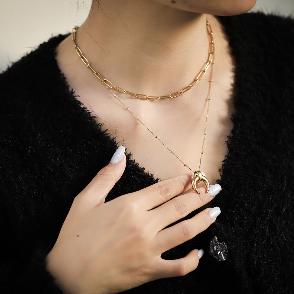 MNSS25 STAINLESS STEEL MULTI CHAIN NECKLACE AAB CO..