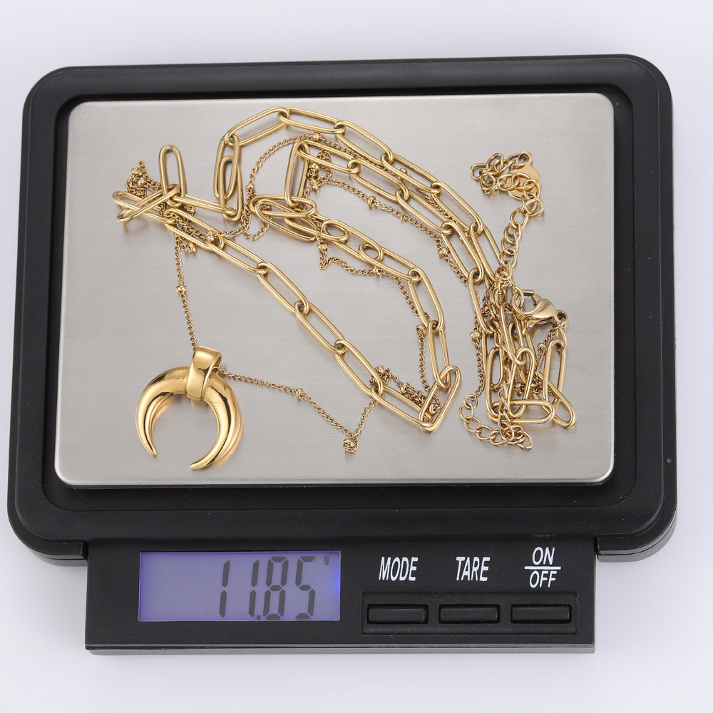 MNSS25 STAINLESS STEEL MULTI CHAIN NECKLACE AAB CO..