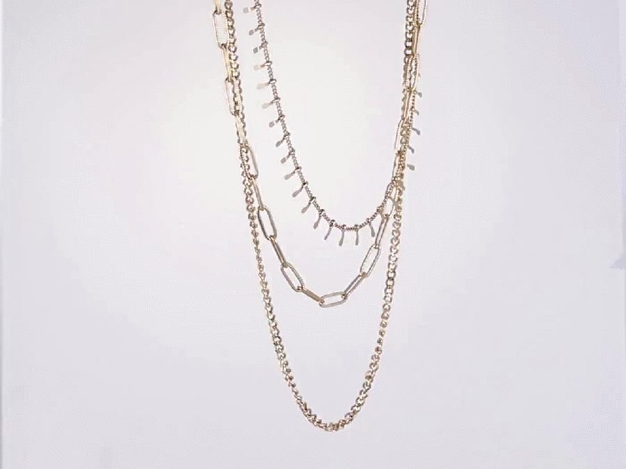 MNSS28 STAINLESS STEEL MULTI CHAIN NECKLACE AAB CO..
