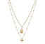 MNSS29 STAINLESS STEEL MULTI CHAIN NECKLACE WITH HEART