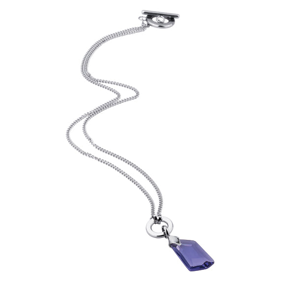 NSS107 STAINLESS STEEL NECKLACE WITH GLASS