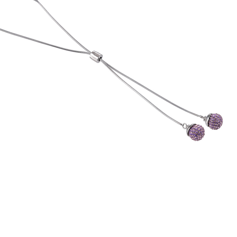 NSS108 STAINLESS STEEL NECKLACE WITH FOIL STONE AAB CO..