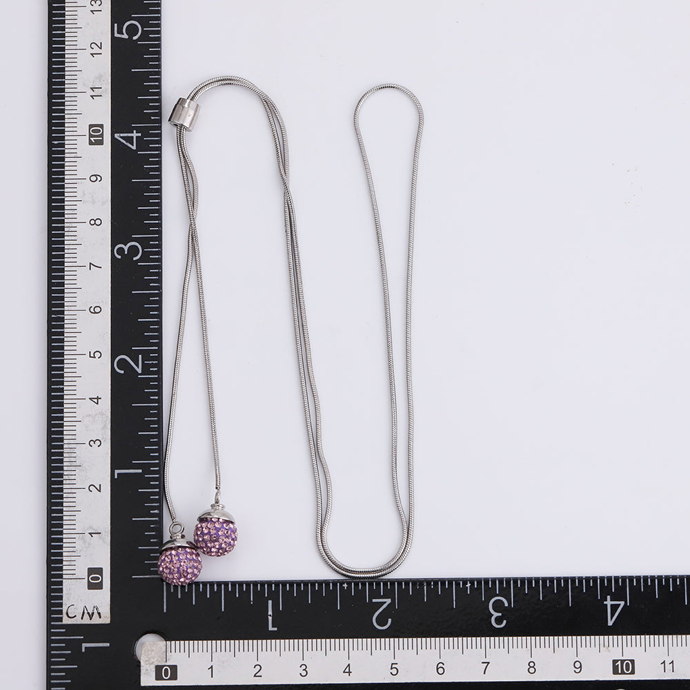 NSS108 STAINLESS STEEL NECKLACE WITH FOIL STONE AAB CO..