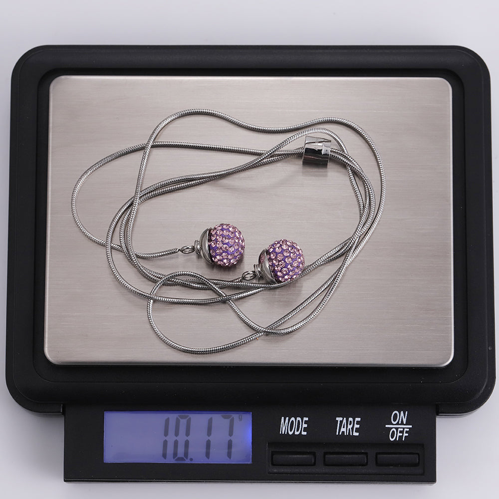 NSS108 STAINLESS STEEL NECKLACE WITH FOIL STONE AAB CO..