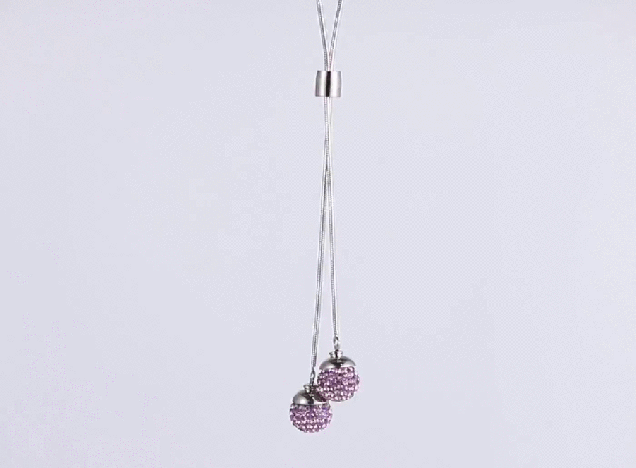 NSS108 STAINLESS STEEL NECKLACE WITH FOIL STONE