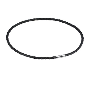 NSS362 STAINLESS STEEL LEATHER NECKLACE AAB CO..