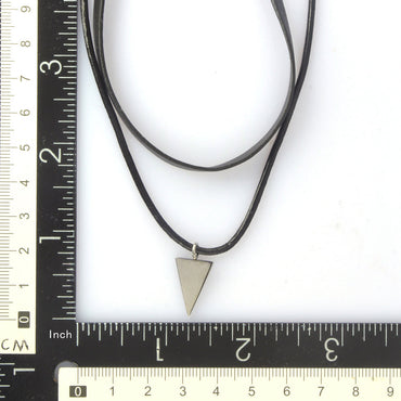 NSS523 STAINLESS STEEL LEATHER NECKLACE AAB CO..