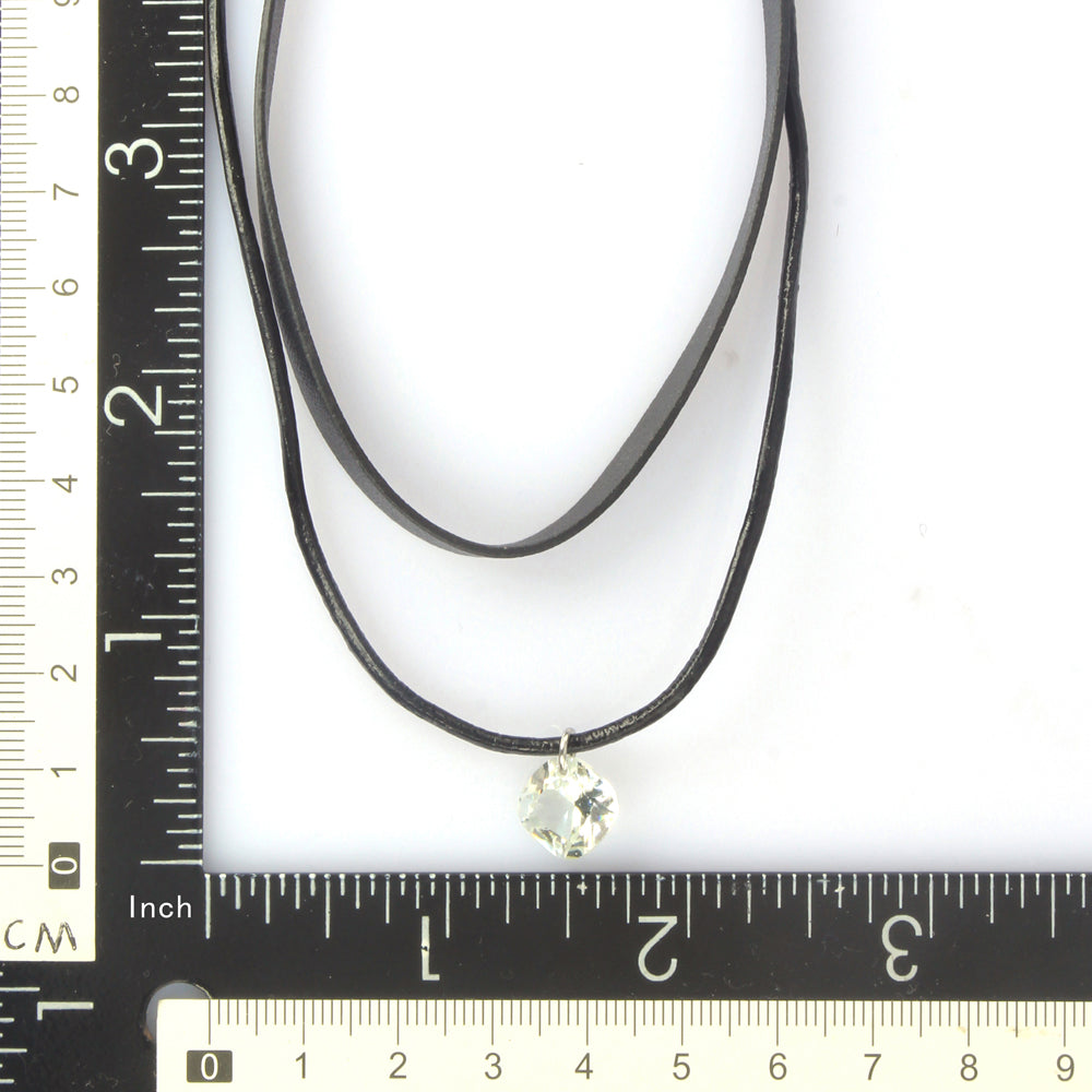 NSS526 STAINLESS STEEL LEATHER NECKLACE AAB CO..
