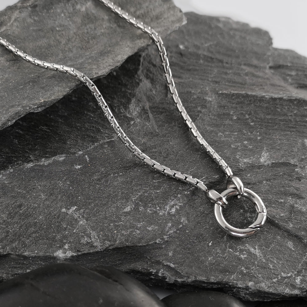 NSS702 STAINLESS STEEL NECKLACE  WITH RING