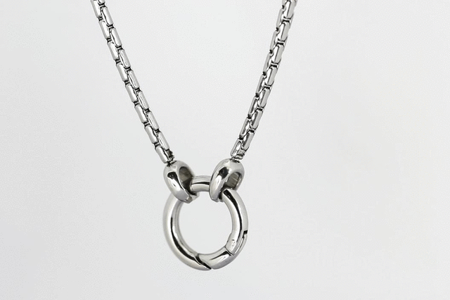 NSS702 STAINLESS STEEL NECKLACE  WITH RING