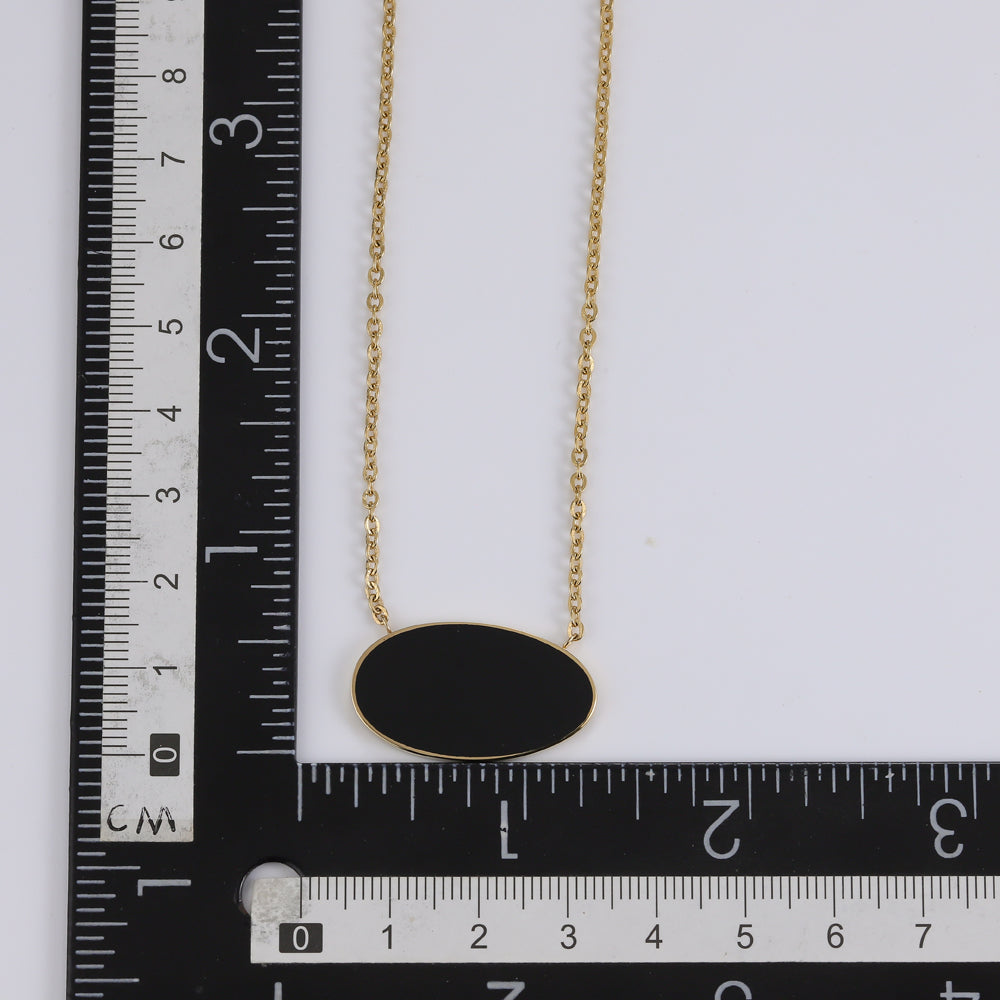 NSS782 STAINLESS STEEL NECKLACE WITH EPOXY