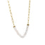 NSS796 STAINLESS STEEL NECKLACE WITH SHELL PEARL AAB CO..