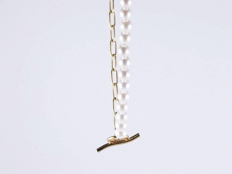 NSS797 STAINLESS STEEL NECKLACE WITH SHELL PEARL AAB CO..