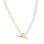 NSS797 STAINLESS STEEL NECKLACE WITH SHELL PEARL AAB CO..