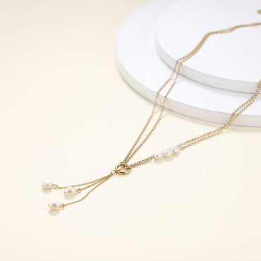 NSS800 STAINLESS STEEL NECKLACE WITH PEARL AAB CO..