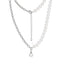 NSS801 STAINLESS STEEL NECKLACE WITH SHELL PEARL