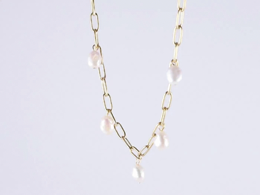 NSS804 STAINLESS STEEL NECKLACE WITH PEARL AAB CO..