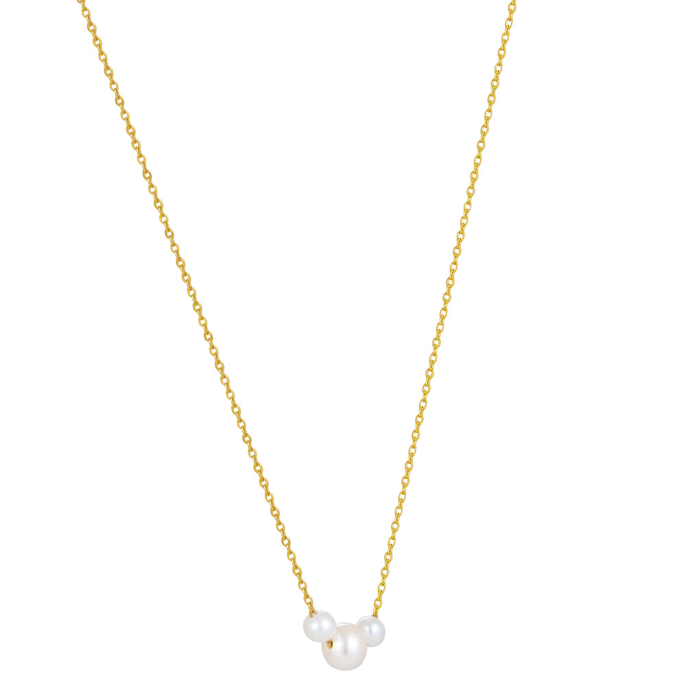 NSS805 STAINLESS STEEL NECKLACE WITH PEARL AAB CO..