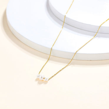 NSS805 STAINLESS STEEL NECKLACE WITH PEARL AAB CO..