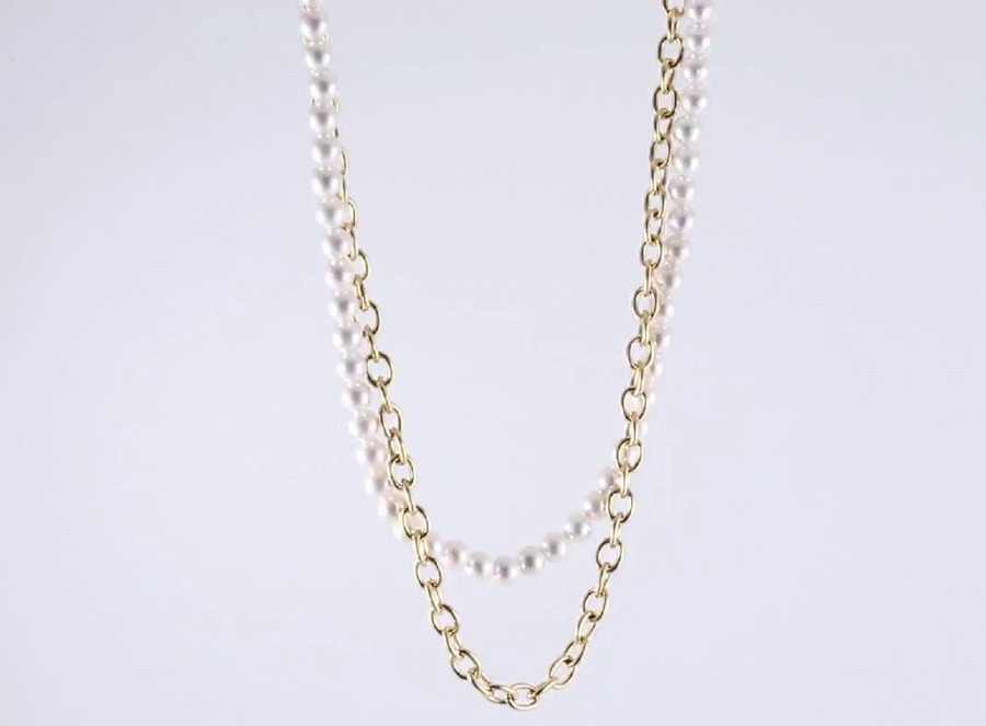 NSS862 STAINLESS STEEL NECKLACE WITH SHELL PEARL