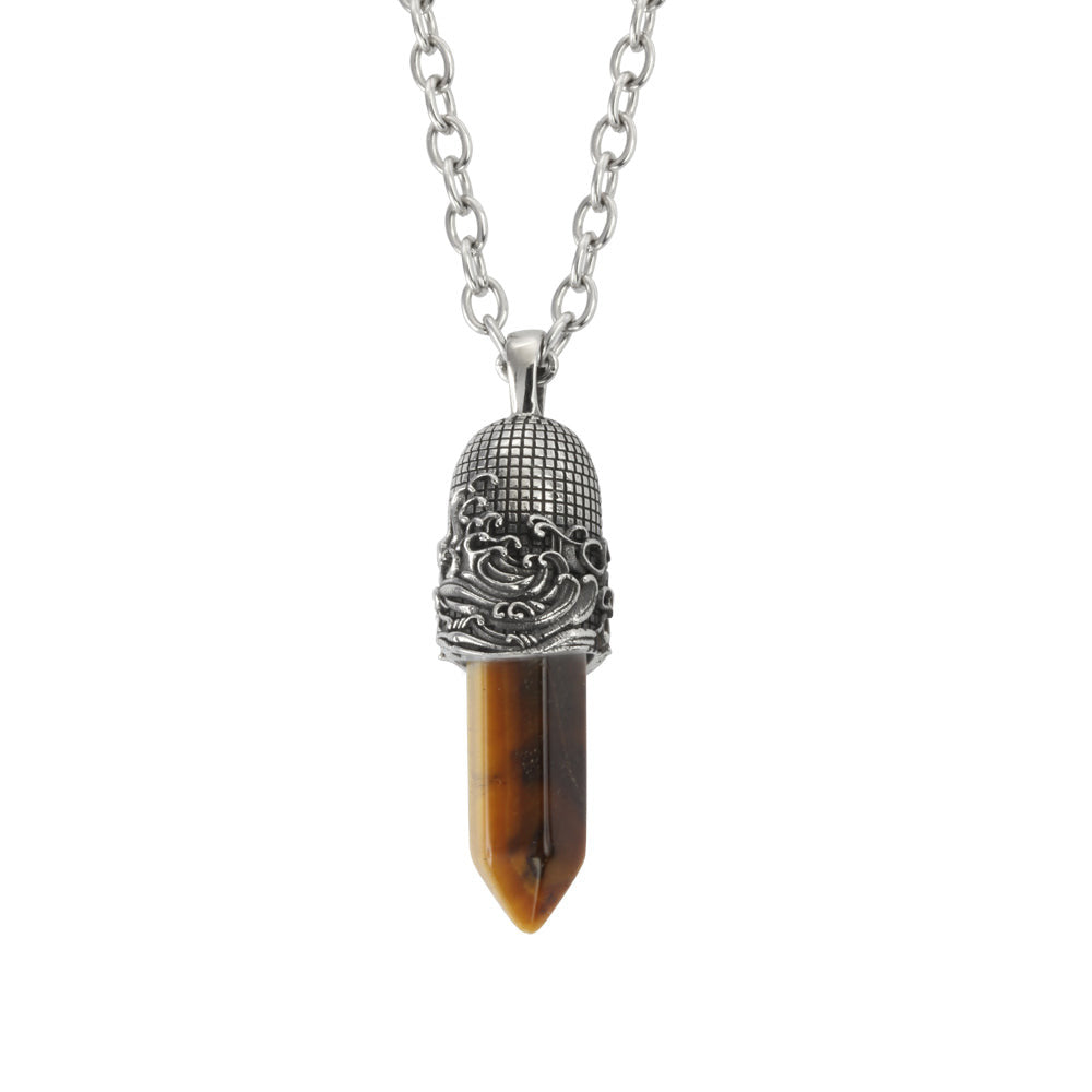 PSS1098 STAINLESS STEEL PENDANT WITH NATURAL STONE AAB CO..