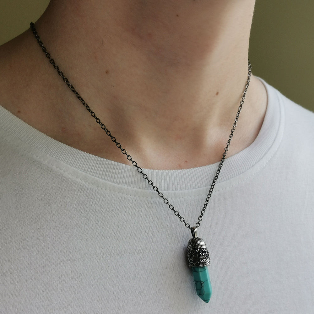 PSS1098 STAINLESS STEEL PENDANT WITH NATURAL STONE AAB CO..