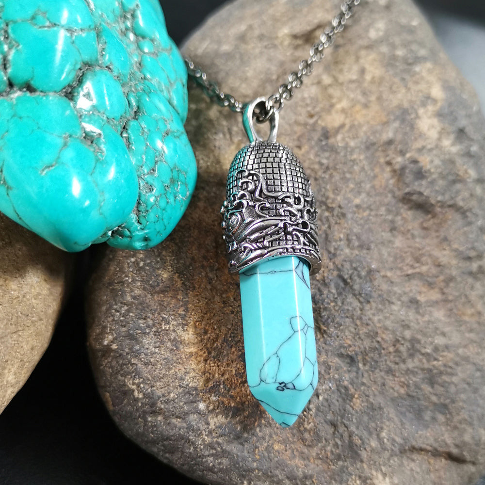 PSS1098 STAINLESS STEEL PENDANT WITH NATURAL STONE AAB CO..