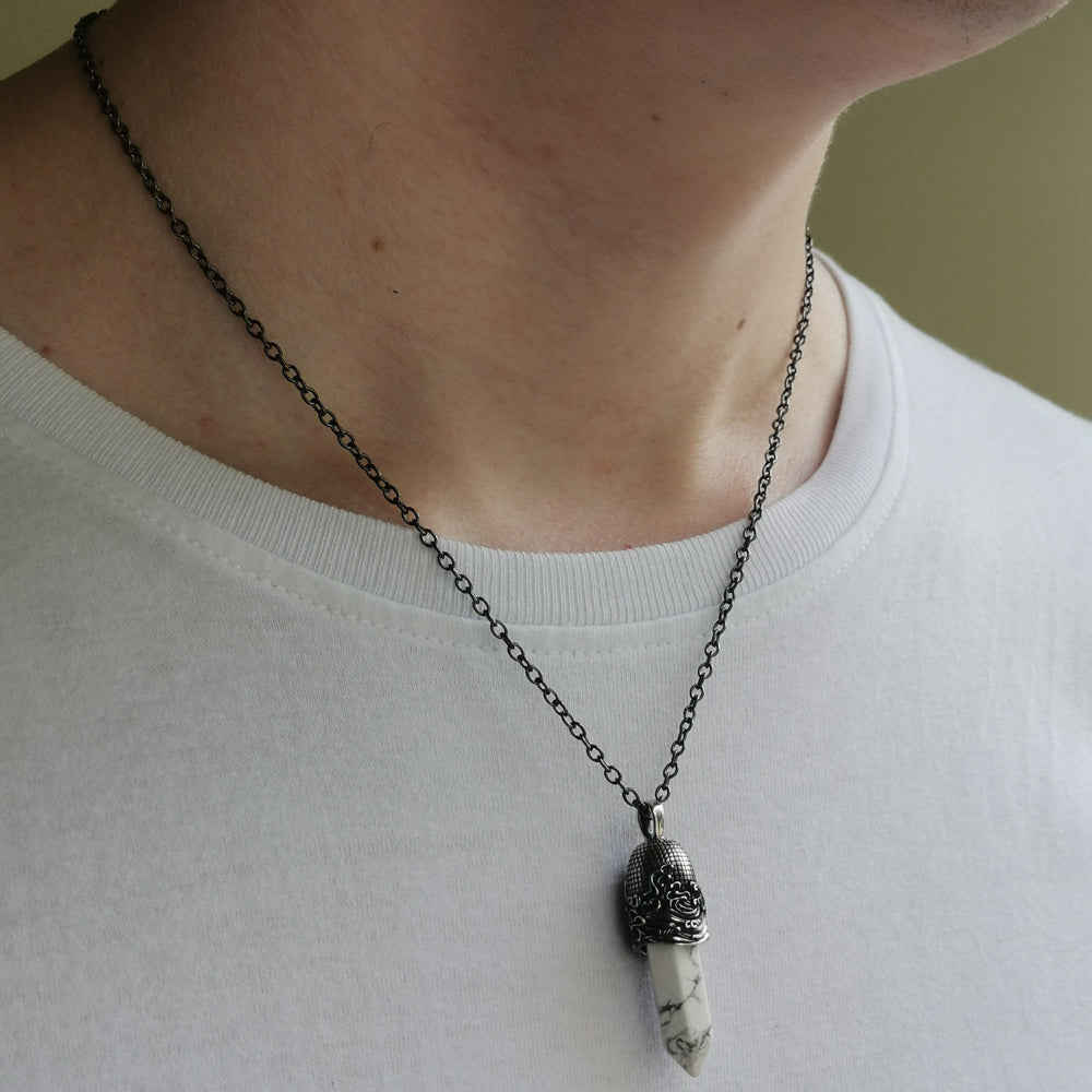 PSS1098 STAINLESS STEEL PENDANT WITH NATURAL STONE AAB CO..