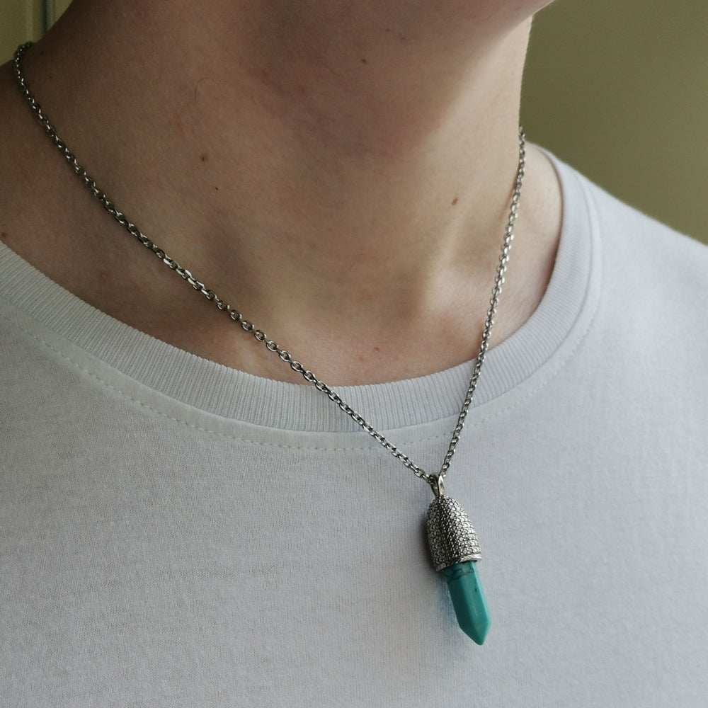 PSS1099 STAINLESS STEEL PENDANT WITH NATURAL STONE AAB CO..