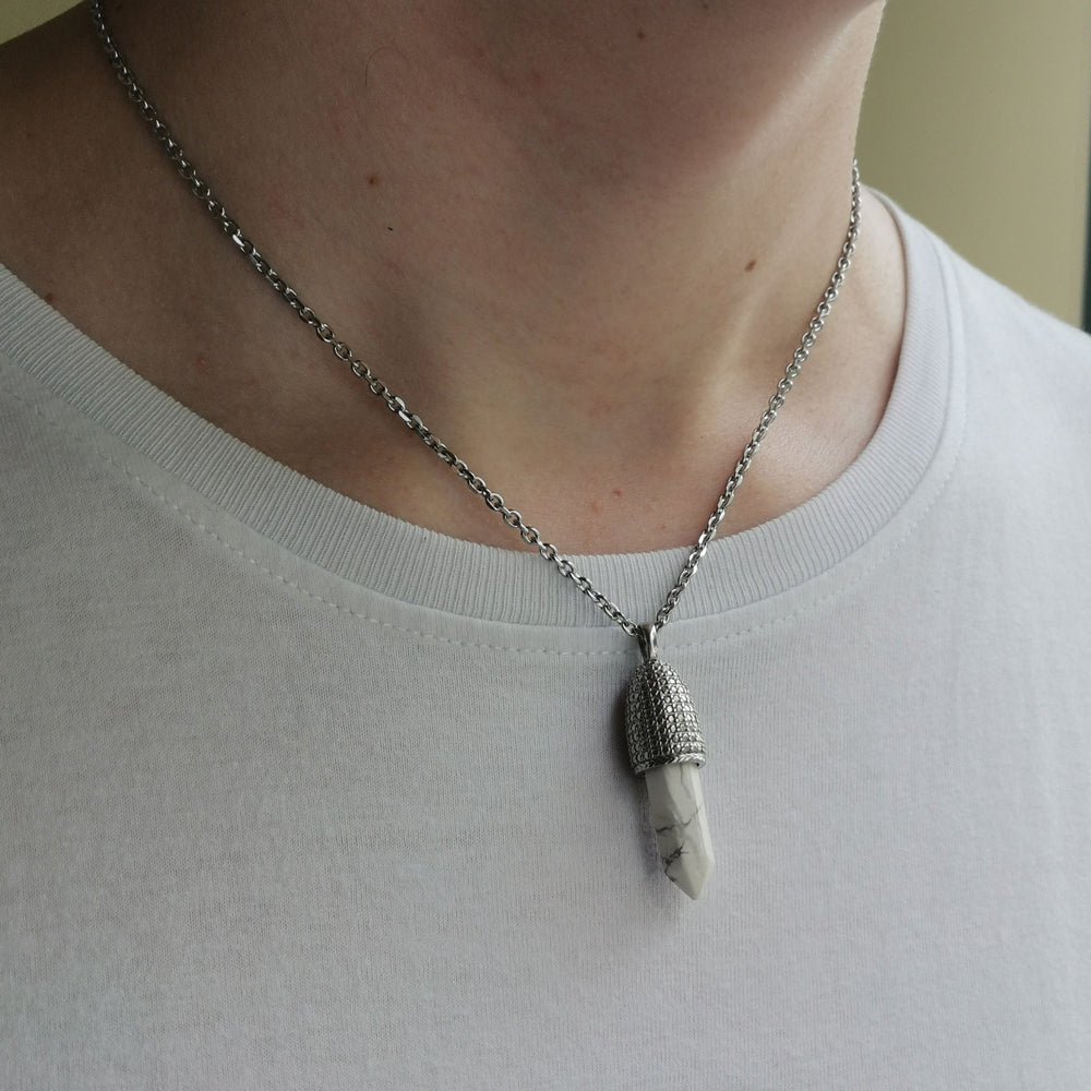 PSS1099 STAINLESS STEEL PENDANT WITH NATURAL STONE AAB CO..