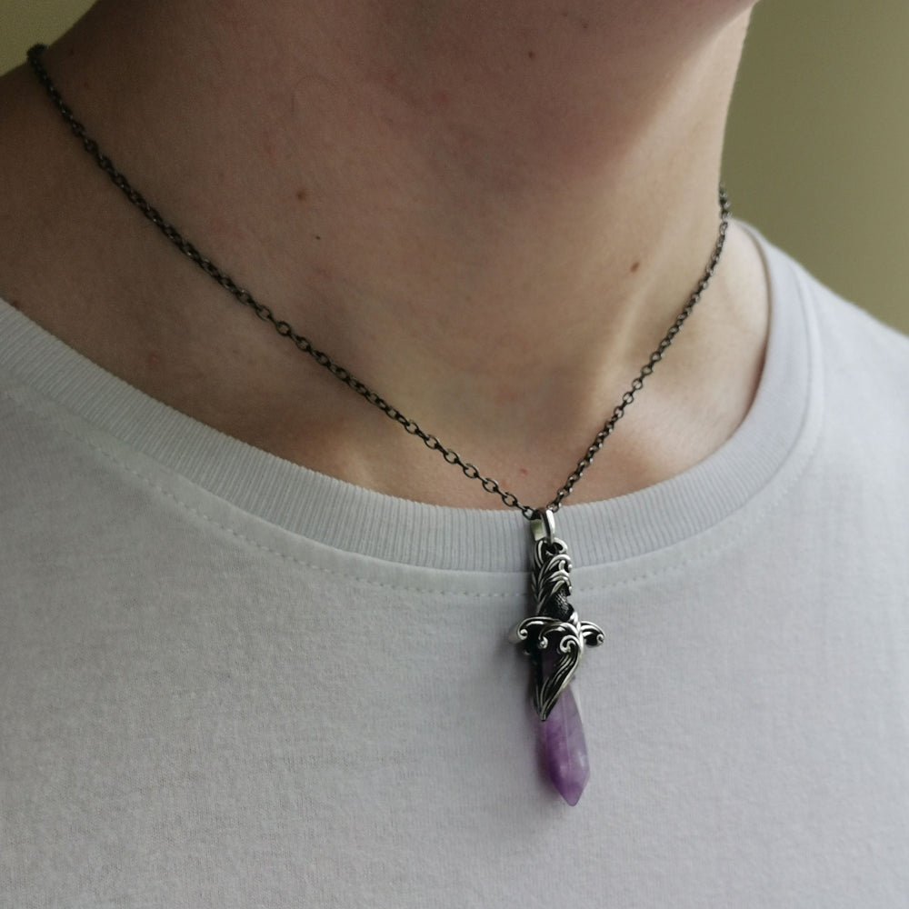 PSS1100 STAINLESS STEEL PENDANT WITH NATURAL STONE