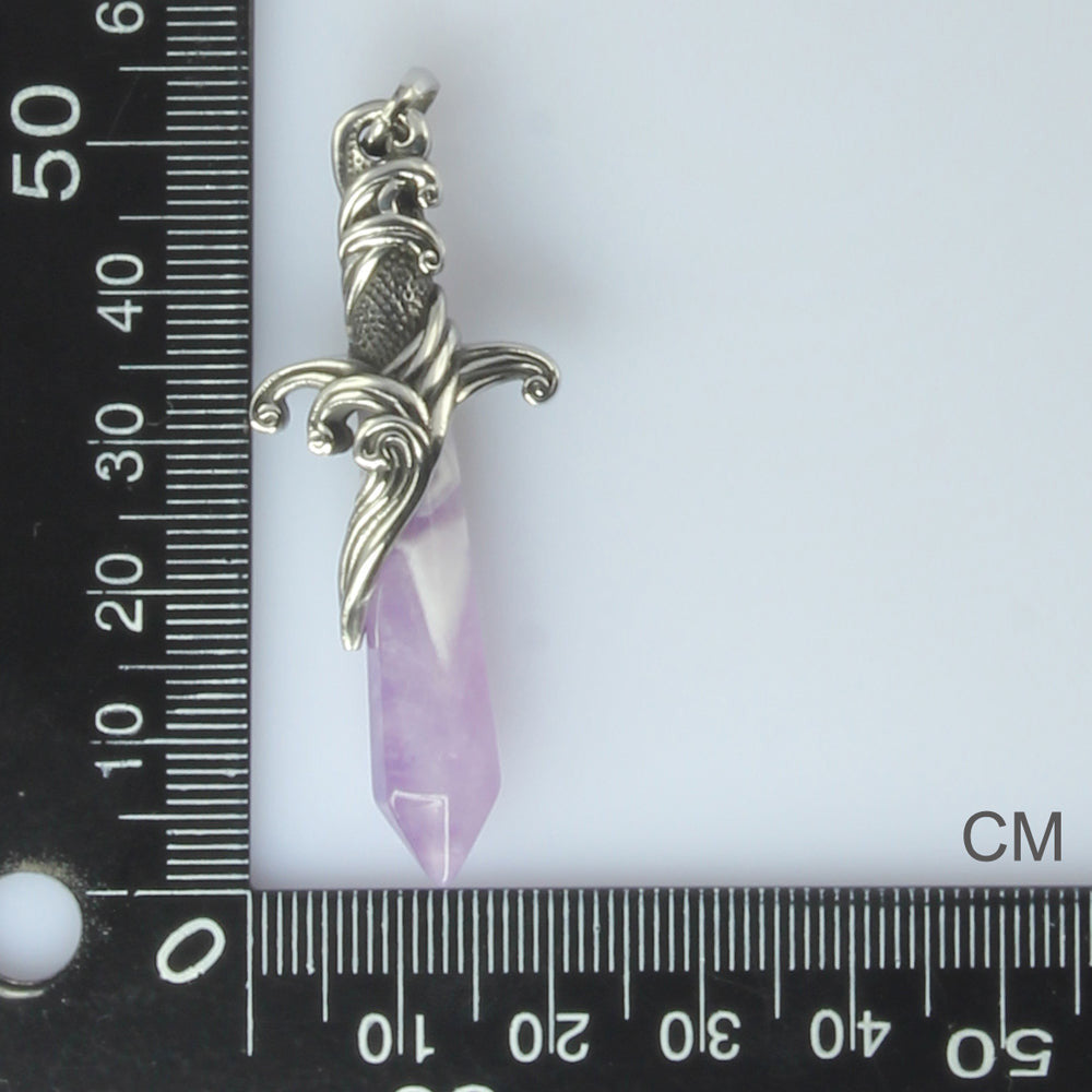 PSS1100 STAINLESS STEEL PENDANT WITH NATURAL STONE