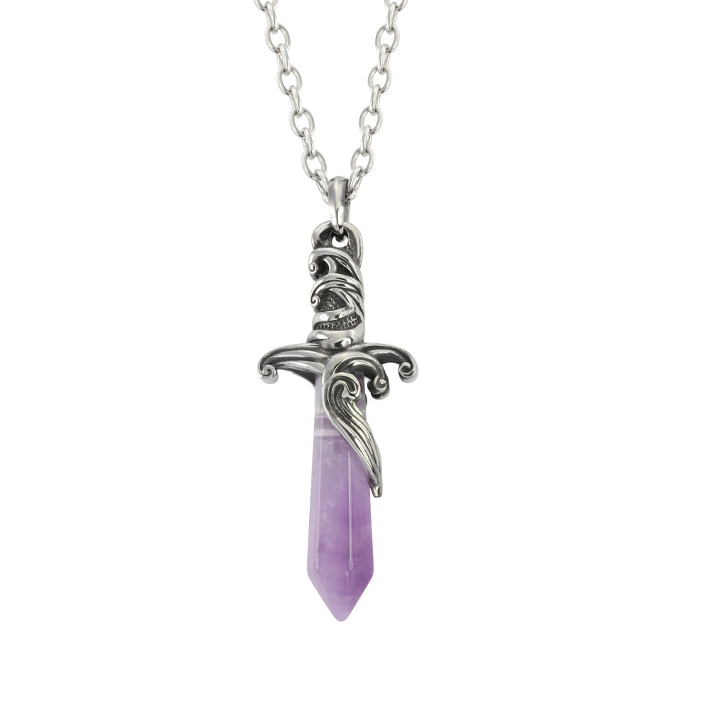 PSS1100 STAINLESS STEEL PENDANT WITH NATURAL STONE