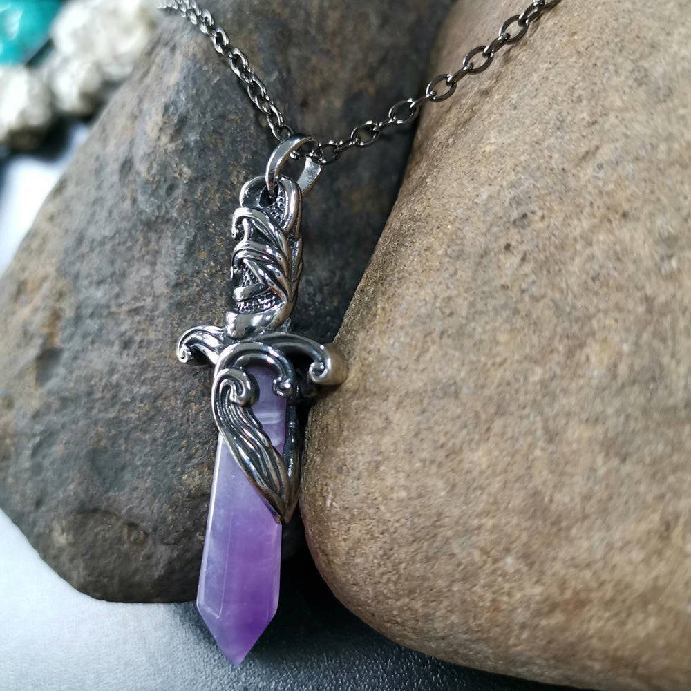 PSS1100 STAINLESS STEEL PENDANT WITH NATURAL STONE